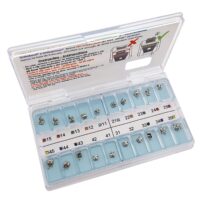 Kit de Bráquetes 01 caso Prescrição Roth Autoligado SLP .022″ Can. 9° Ang. Gancho Can./Prés – MORELLI